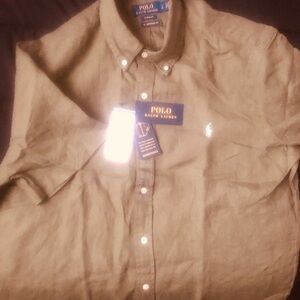 Ralph Lauren Men's Olive Button Down Shirt